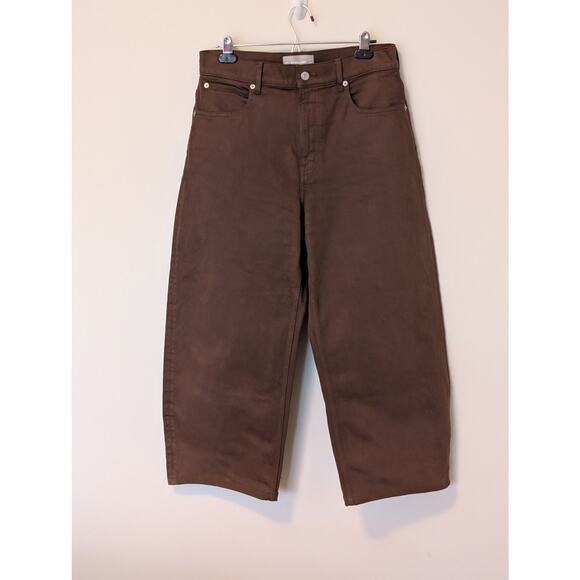 NWOT Everlane Way High Curve Ankle Barrel Jeans Cocoa Brown Sz 29 R - Picture 2 of 7